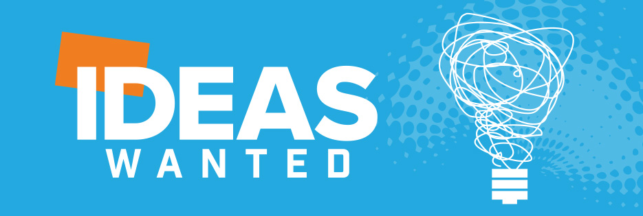 Illustration of a lightbulb and the phrase "ideas wanted" for the Freirich Business Competition at ¼ϲʿ