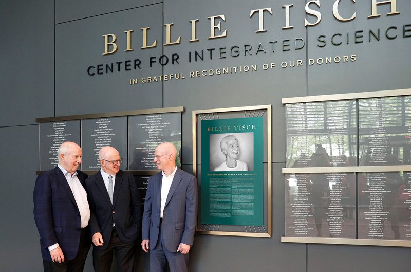 Members of the Tish family stand in the new Billie Tisch Center for Integrated Sciences at ¼ϲʿ